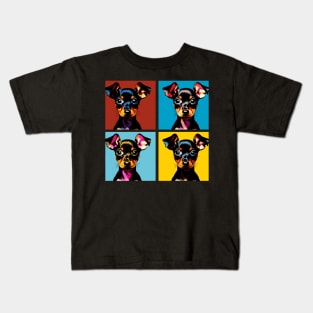 Pop Retro Miniature Pinscher Art - Cute Puppy Kids T-Shirt